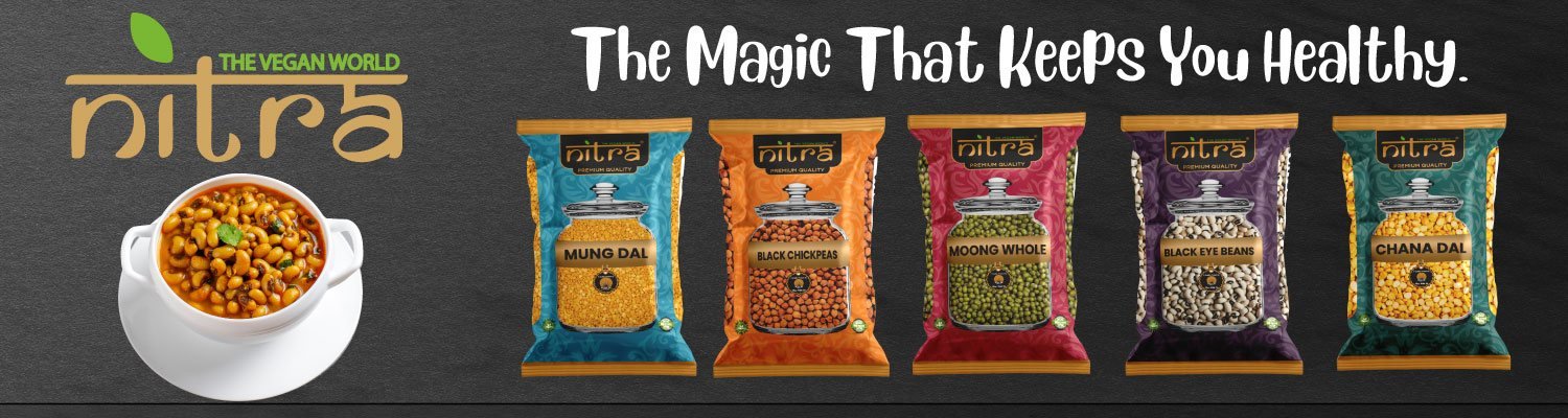NITRA pulses — mung dal, black chickpeas, moong whole, black eye beans, chana dal